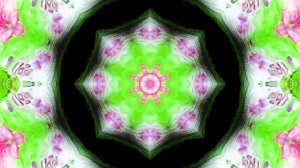 Soyut boya fırça mürekkep patlayabilir formanın düzgün kavramı simetrik desen süs dekoratif Kaleidoscope hareketi geometrik daire ve yıldız şekli