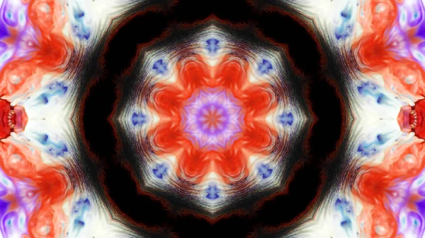 Soyut boya fırça mürekkep patlayabilir formanın düzgün kavramı simetrik desen süs dekoratif Kaleidoscope hareketi geometrik daire ve yıldız şekli