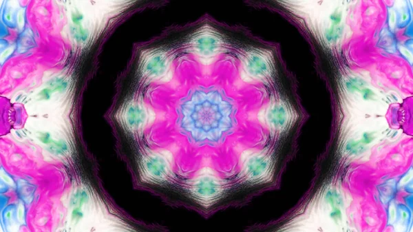 Soyut boya fırça mürekkep patlayabilir formanın düzgün kavramı simetrik desen süs dekoratif Kaleidoscope hareketi geometrik daire ve yıldız şekli