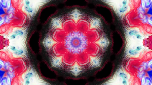 Soyut boya fırça mürekkep patlayabilir formanın düzgün kavramı simetrik desen süs dekoratif Kaleidoscope hareketi geometrik daire ve yıldız şekli