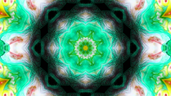 Soyut boya fırça mürekkep patlayabilir formanın düzgün kavramı simetrik desen süs dekoratif Kaleidoscope hareketi geometrik daire ve yıldız şekli