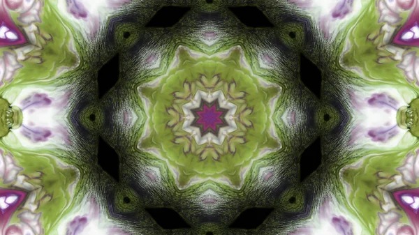 Soyut boya fırça mürekkep patlayabilir formanın düzgün kavramı simetrik desen süs dekoratif Kaleidoscope hareketi geometrik daire ve yıldız şekli