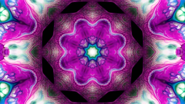 Soyut boya fırça mürekkep patlayabilir formanın düzgün kavramı simetrik desen süs dekoratif Kaleidoscope hareketi geometrik daire ve yıldız şekli