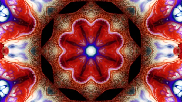 Soyut boya fırça mürekkep patlayabilir formanın düzgün kavramı simetrik desen süs dekoratif Kaleidoscope hareketi geometrik daire ve yıldız şekli