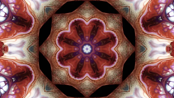 Soyut boya fırça mürekkep patlayabilir formanın düzgün kavramı simetrik desen süs dekoratif Kaleidoscope hareketi geometrik daire ve yıldız şekli