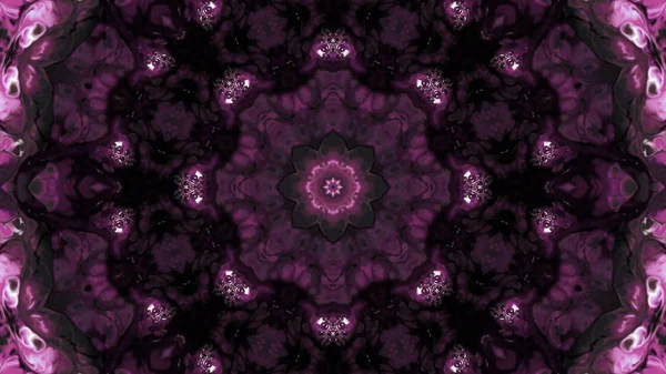 Soyut boya fırça mürekkep patlayabilir formanın düzgün kavramı simetrik desen süs dekoratif Kaleidoscope hareketi geometrik daire ve yıldız şekli