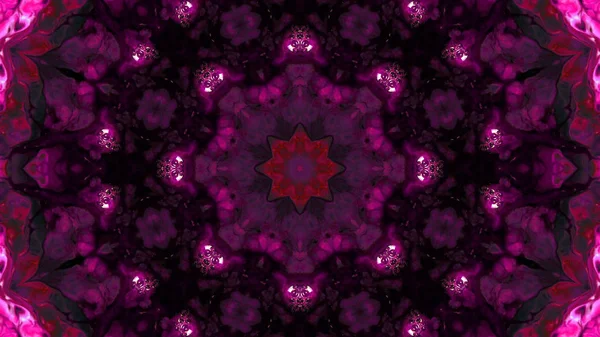 Soyut boya fırça mürekkep patlayabilir formanın düzgün kavramı simetrik desen süs dekoratif Kaleidoscope hareketi geometrik daire ve yıldız şekli