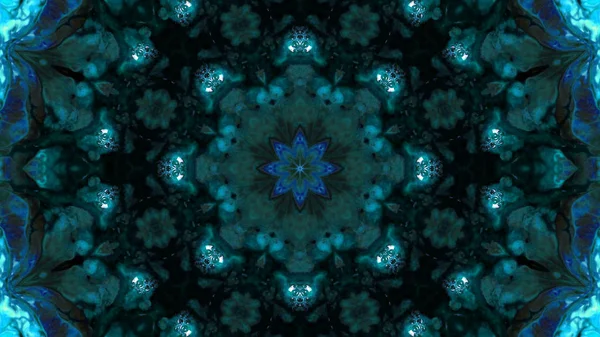 Soyut boya fırça mürekkep patlayabilir formanın düzgün kavramı simetrik desen süs dekoratif Kaleidoscope hareketi geometrik daire ve yıldız şekli