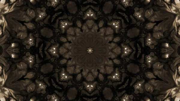 Soyut boya fırça mürekkep patlayabilir formanın düzgün kavramı simetrik desen süs dekoratif Kaleidoscope hareketi geometrik daire ve yıldız şekli