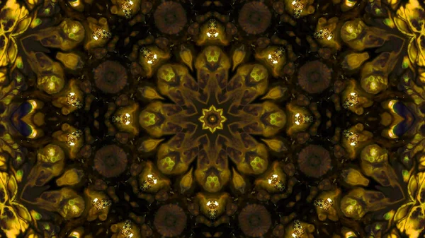 Soyut boya fırça mürekkep patlayabilir formanın düzgün kavramı simetrik desen süs dekoratif Kaleidoscope hareketi geometrik daire ve yıldız şekli