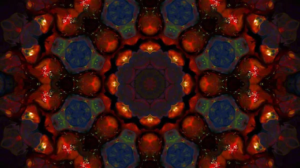 Soyut boya fırça mürekkep patlayabilir formanın düzgün kavramı simetrik desen süs dekoratif Kaleidoscope hareketi geometrik daire ve yıldız şekli