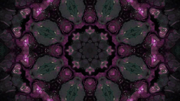 Soyut boya fırça mürekkep patlayabilir formanın düzgün kavramı simetrik desen süs dekoratif Kaleidoscope hareketi geometrik daire ve yıldız şekli