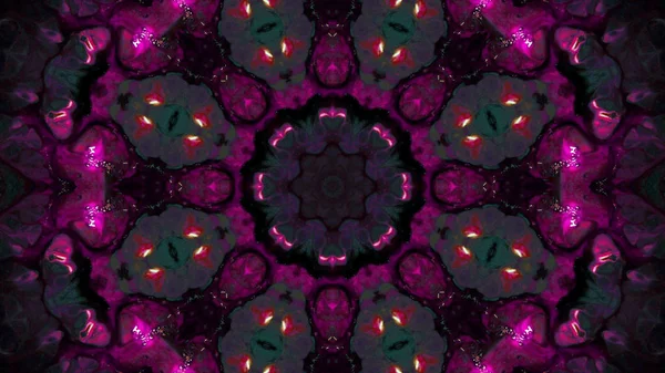 Soyut boya fırça mürekkep patlayabilir formanın düzgün kavramı simetrik desen süs dekoratif Kaleidoscope hareketi geometrik daire ve yıldız şekli