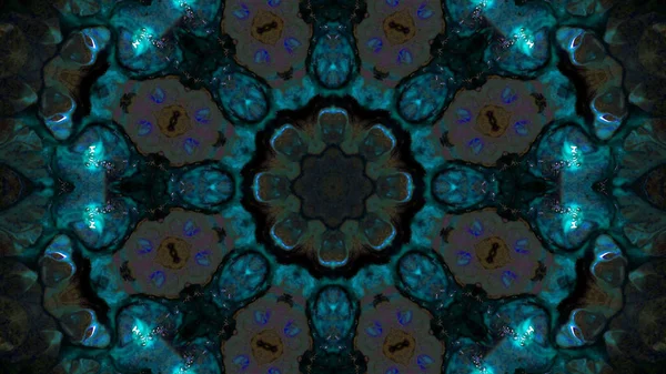 Soyut boya fırça mürekkep patlayabilir formanın düzgün kavramı simetrik desen süs dekoratif Kaleidoscope hareketi geometrik daire ve yıldız şekli