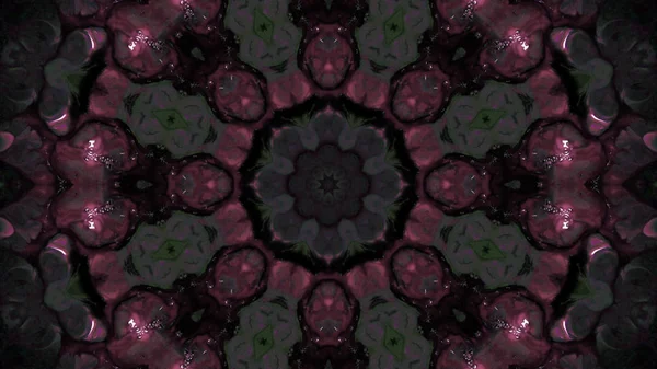 Soyut boya fırça mürekkep patlayabilir formanın düzgün kavramı simetrik desen süs dekoratif Kaleidoscope hareketi geometrik daire ve yıldız şekli