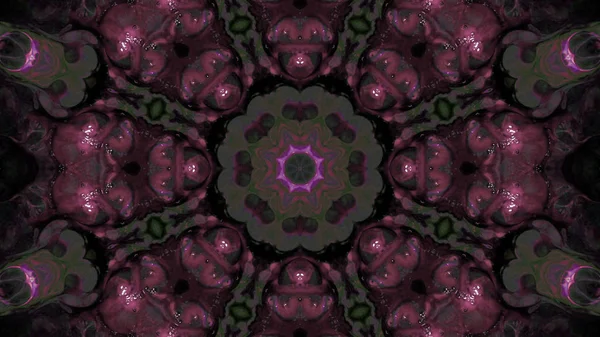 Soyut boya fırça mürekkep patlayabilir formanın düzgün kavramı simetrik desen süs dekoratif Kaleidoscope hareketi geometrik daire ve yıldız şekli