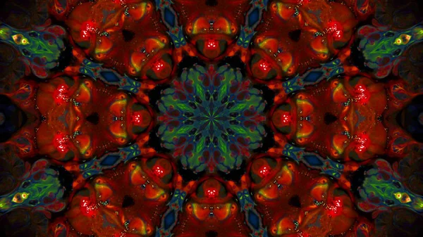 Soyut boya fırça mürekkep patlayabilir formanın düzgün kavramı simetrik desen süs dekoratif Kaleidoscope hareketi geometrik daire ve yıldız şekli