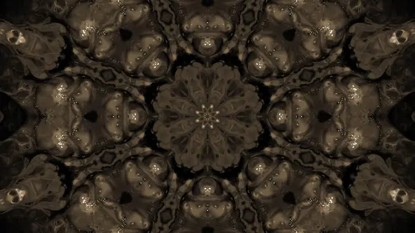 Soyut boya fırça mürekkep patlayabilir formanın düzgün kavramı simetrik desen süs dekoratif Kaleidoscope hareketi geometrik daire ve yıldız şekli