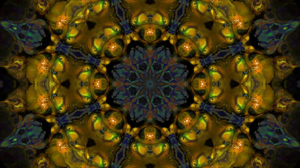 Soyut boya fırça mürekkep patlayabilir formanın düzgün kavramı simetrik desen süs dekoratif Kaleidoscope hareketi geometrik daire ve yıldız şekli