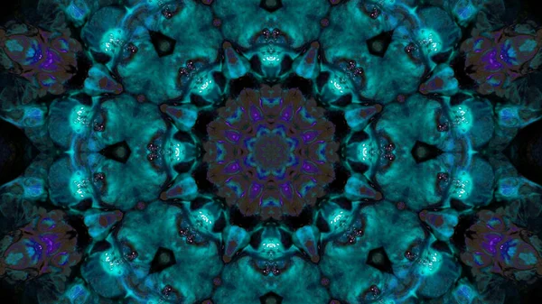 Soyut boya fırça mürekkep patlayabilir formanın düzgün kavramı simetrik desen süs dekoratif Kaleidoscope hareketi geometrik daire ve yıldız şekli