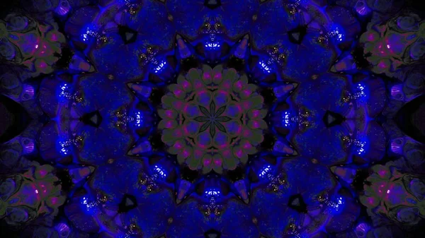 Soyut boya fırça mürekkep patlayabilir formanın düzgün kavramı simetrik desen süs dekoratif Kaleidoscope hareketi geometrik daire ve yıldız şekli