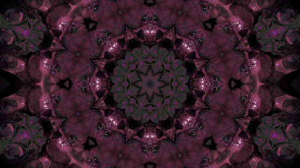 Soyut boya fırça mürekkep patlayabilir formanın düzgün kavramı simetrik desen süs dekoratif Kaleidoscope hareketi geometrik daire ve yıldız şekli