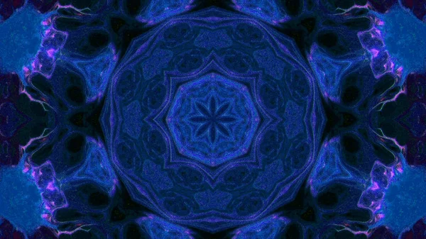 Soyut boya fırça mürekkep patlayabilir formanın düzgün kavramı simetrik desen süs dekoratif Kaleidoscope hareketi geometrik daire ve yıldız şekli