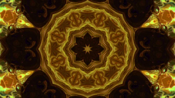 Soyut boya fırça mürekkep patlayabilir formanın düzgün kavramı simetrik desen süs dekoratif Kaleidoscope hareketi geometrik daire ve yıldız şekli