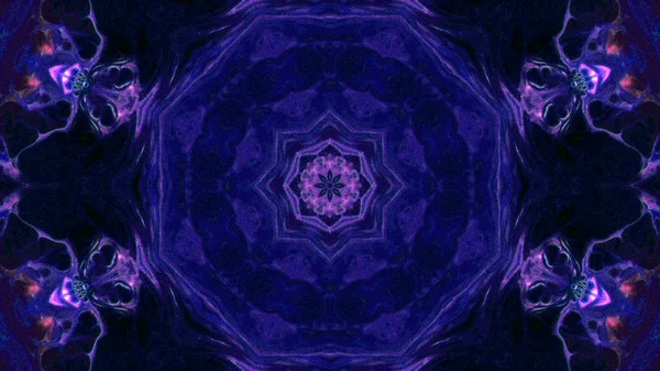 Soyut boya fırça mürekkep patlayabilir formanın düzgün kavramı simetrik desen süs dekoratif Kaleidoscope hareketi geometrik daire ve yıldız şekli