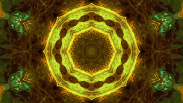 Soyut boya fırça mürekkep patlayabilir formanın düzgün kavramı simetrik desen süs dekoratif Kaleidoscope hareketi geometrik daire ve yıldız şekli