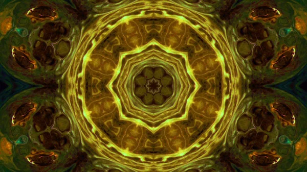 Soyut boya fırça mürekkep patlayabilir formanın düzgün kavramı simetrik desen süs dekoratif Kaleidoscope hareketi geometrik daire ve yıldız şekli