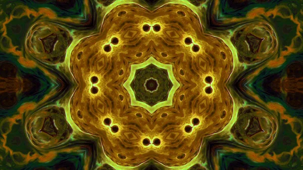 Soyut boya fırça mürekkep patlayabilir formanın düzgün kavramı simetrik desen süs dekoratif Kaleidoscope hareketi geometrik daire ve yıldız şekli