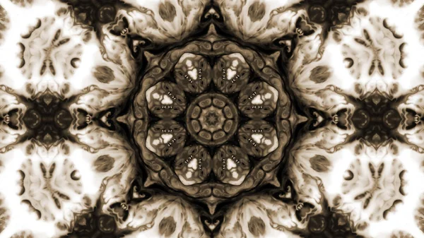 Soyut boya fırça mürekkep patlayabilir formanın düzgün kavramı simetrik desen süs dekoratif Kaleidoscope hareketi geometrik daire ve yıldız şekli