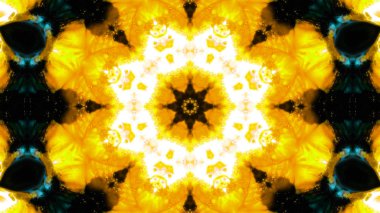 Soyut boya fırça mürekkep patlayabilir formanın düzgün kavramı simetrik desen süs dekoratif Kaleidoscope hareketi geometrik daire ve yıldız şekli