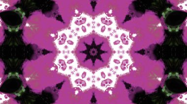 Soyut boya fırça mürekkep patlayabilir formanın düzgün kavramı simetrik desen süs dekoratif Kaleidoscope hareketi geometrik daire ve yıldız şekli