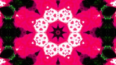 Soyut boya fırça mürekkep patlayabilir formanın düzgün kavramı simetrik desen süs dekoratif Kaleidoscope hareketi geometrik daire ve yıldız şekli