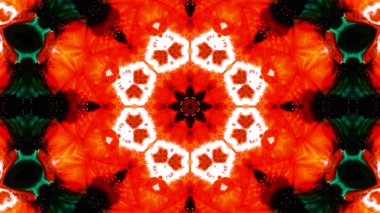 Soyut boya fırça mürekkep patlayabilir formanın düzgün kavramı simetrik desen süs dekoratif Kaleidoscope hareketi geometrik daire ve yıldız şekli