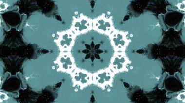 Soyut boya fırça mürekkep patlayabilir formanın düzgün kavramı simetrik desen süs dekoratif Kaleidoscope hareketi geometrik daire ve yıldız şekli