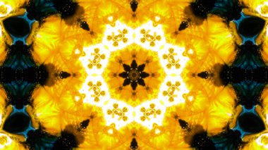 Soyut boya fırça mürekkep patlayabilir formanın düzgün kavramı simetrik desen süs dekoratif Kaleidoscope hareketi geometrik daire ve yıldız şekli