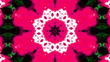 Soyut boya fırça mürekkep patlayabilir formanın düzgün kavramı simetrik desen süs dekoratif Kaleidoscope hareketi geometrik daire ve yıldız şekli