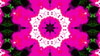 Soyut boya fırça mürekkep patlayabilir formanın düzgün kavramı simetrik desen süs dekoratif Kaleidoscope hareketi geometrik daire ve yıldız şekli