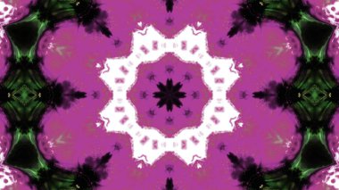 Soyut boya fırça mürekkep patlayabilir formanın düzgün kavramı simetrik desen süs dekoratif Kaleidoscope hareketi geometrik daire ve yıldız şekli