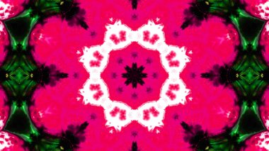 Soyut boya fırça mürekkep patlayabilir formanın düzgün kavramı simetrik desen süs dekoratif Kaleidoscope hareketi geometrik daire ve yıldız şekli