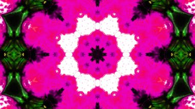 Soyut boya fırça mürekkep patlayabilir formanın düzgün kavramı simetrik desen süs dekoratif Kaleidoscope hareketi geometrik daire ve yıldız şekli