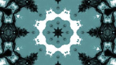 Soyut boya fırça mürekkep patlayabilir formanın düzgün kavramı simetrik desen süs dekoratif Kaleidoscope hareketi geometrik daire ve yıldız şekli