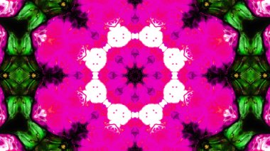 Soyut boya fırça mürekkep patlayabilir formanın düzgün kavramı simetrik desen süs dekoratif Kaleidoscope hareketi geometrik daire ve yıldız şekli