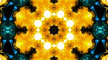 Soyut boya fırça mürekkep patlayabilir formanın düzgün kavramı simetrik desen süs dekoratif Kaleidoscope hareketi geometrik daire ve yıldız şekli