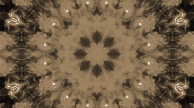 Soyut boya fırça mürekkep patlayabilir formanın düzgün kavramı simetrik desen süs dekoratif Kaleidoscope hareketi geometrik daire ve yıldız şekli