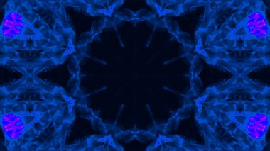 Soyut boya fırça mürekkep patlayabilir formanın düzgün kavramı simetrik desen süs dekoratif Kaleidoscope hareketi geometrik daire ve yıldız şekli