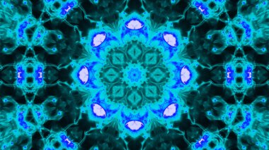 Soyut boya fırça mürekkep patlayabilir formanın düzgün kavramı simetrik desen süs dekoratif Kaleidoscope hareketi geometrik daire ve yıldız şekli